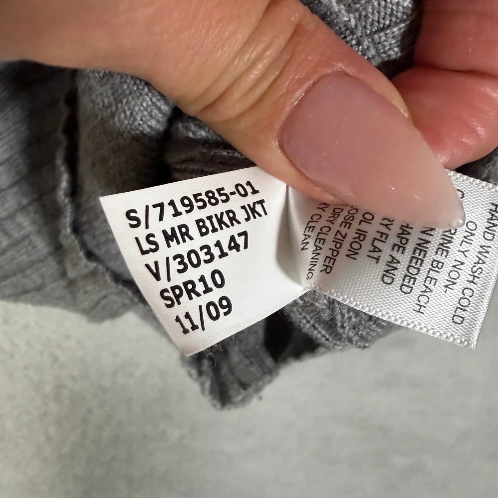 Banana Republic Gray 100% Wool‎ Moto Full Zip Cardigan Sweater 719585-01 XS